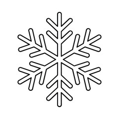 Simple outline of a classic snowflake design