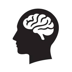 Vector illustration design of a human head and human brain organs, very suitable to be used as a research lesson for a doctor