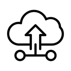 Cloud upload icon with connecting circles