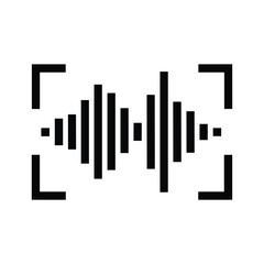 Sound wave visualization within a digital frame, representing audio or signal processing