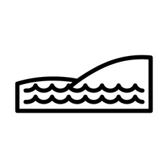 Abstract coastal landscape icon with ocean waves vector design