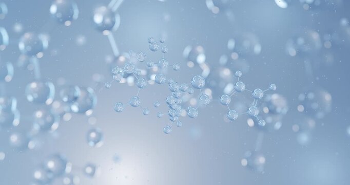 Acefurtiamine rotating 3D model of analgesic agent, seamless looped video
