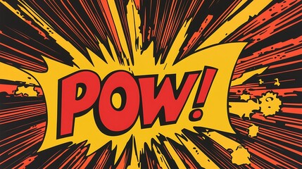 Dynamic POW Comic Book Burst Pop Art Graphic Element