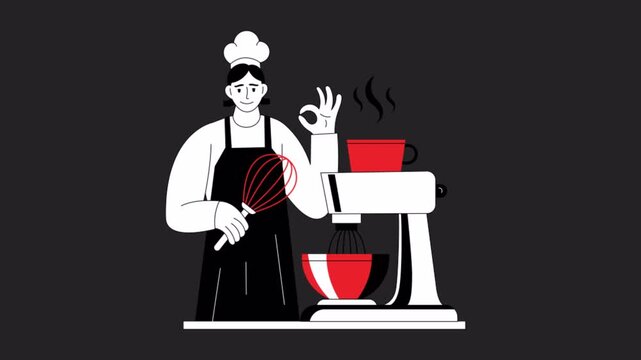 Coffee Brewing 2D Motion Graphics Animation Alpha channel