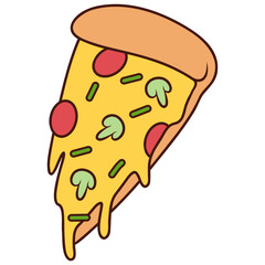 vector illustration of a pizza with cheese