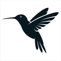 Fototapeta premium Silhouette of a hummingbird in flight isolated on