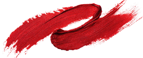 Swath of vibrant red cosmetic product