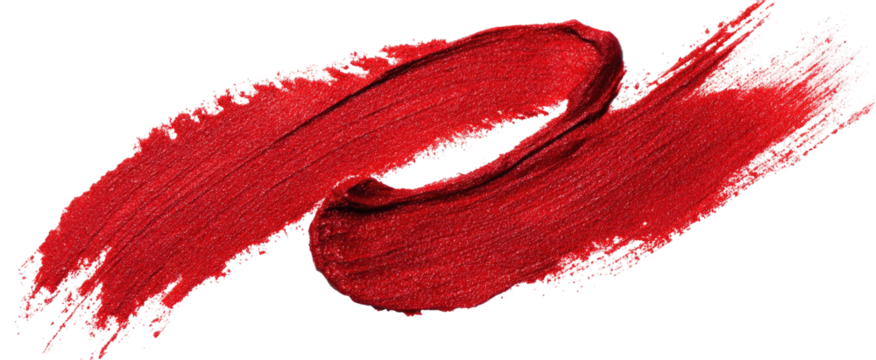 Swath of vibrant red cosmetic product