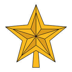 Obraz premium Vector Illustration of a Golden Christmas Star Tree Topper, Festive Holiday Ornament and Bright Decoration Icon