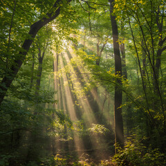Sun Rays in the Forest