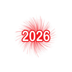 Ilustrasi vektor desain Happy New Year 2026. Templat desain logo