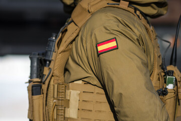 Spanish soldier in combat gear