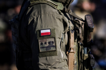 Fototapeta premium Details with the patch of a Polish soldier.