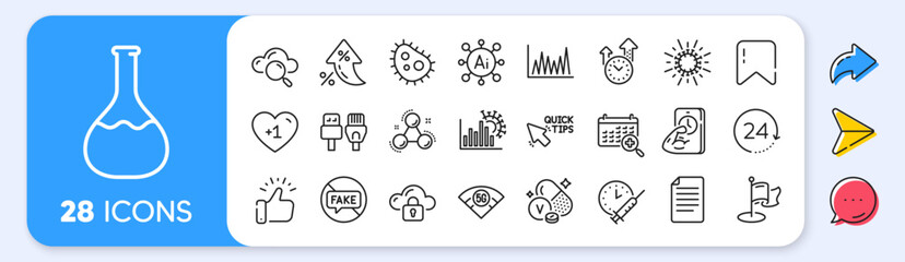 Coronavirus, File and Computer cables line icons. Interest rate, AI generate, Inflation icons. Pack of Cloud computing, 5g wifi, Line graph icon. Vector