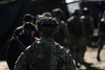 Romanian army soldiers during a military exercise