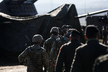 Romanian army soldiers during a military exercise