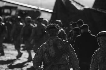Romanian army soldiers during a military exercise