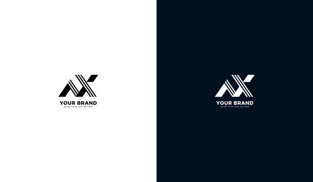 Elegant nx letter logo, nx letter icon. Futuristic nx initials template design