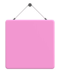 Empty Hanging Sign. 3D Illustration.