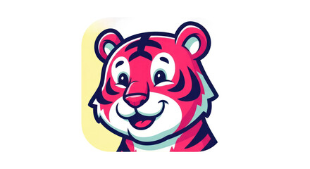 Cartoon Tiger Head Illustration