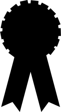 Black silhouette of a rosette ribbon award