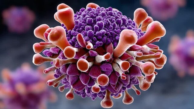 Viral Entity: A detailed depiction of a microscopic viral entity showcases the intricate structure, emphasizing the potential for disease