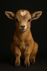 Baby goat kid studio portrait with soft lighting (JPEG 300DPI 7200x10800)