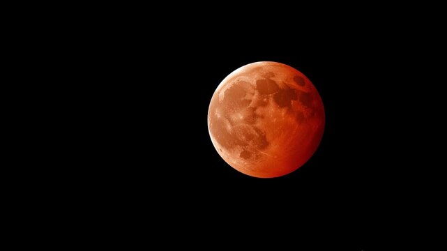 The rare celestial phenomenon of a total lunar eclipse showcasing a full moon glowing in a deep reddish hue, commonly referred to as a super blood moon