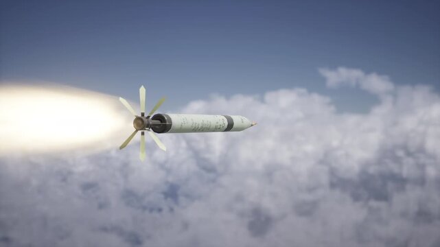 Missile S-5 In The Clouds