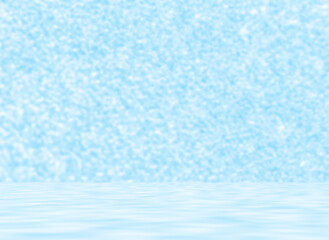 Empty blue pastel glitter room studio with sunlight effect shadow. Minimal background for product presentation. New Year, Christmas, Celebration and Winter background concepts.