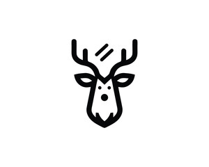 Minimalist reindeer outline icon