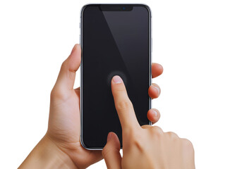 Hand Interacting with Blank Smartphone Screen Touch Gesture
