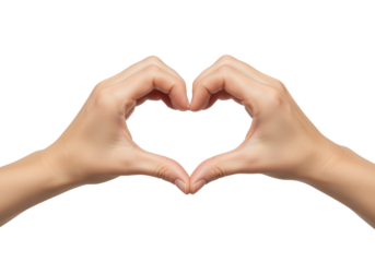 Hands Forming Heart Shape on Isolated Background for Love Concept