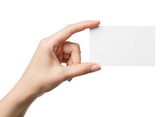Elegant Hand Holding Blank Business Card with Isolated Background