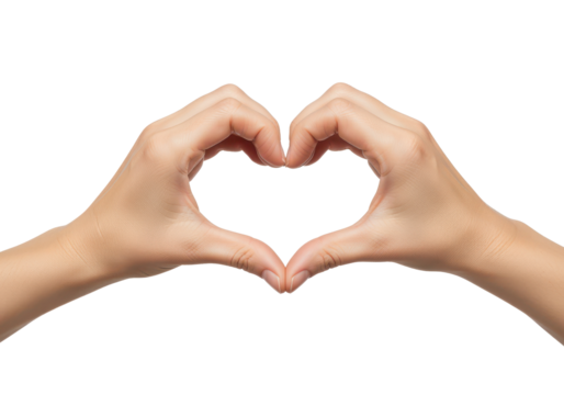 Hands Forming Heart Shape on Isolated Background for Love Concept