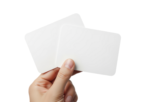 Blank Cards Held in Hand for Creative Design or Business Use
