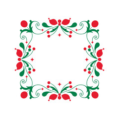 Festive Christmas Holly Berry Square Frame
