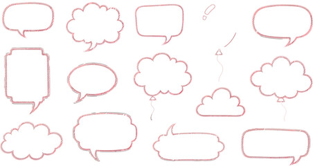 Fototapeta premium Rose Gold Sketched Speech Bubble Collection for Creative Communication