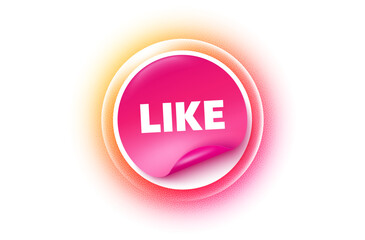 Like sticker orange gradient. Paper offer price tag. Like tag. Social media message. Favorite or Awesome notification. Sticker label. Grain dots effect. Vector