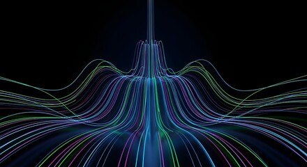 Vibrant data flow visualization connecting global digital networks.