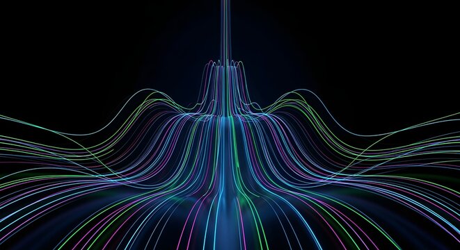 Vibrant data flow visualization connecting global digital networks.