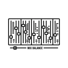Audio mixing console with sliders and faders, representing mix balance