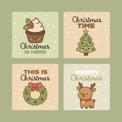 set of christmas greeting cards