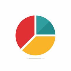 Colorful pie chart illustration in flat design style.