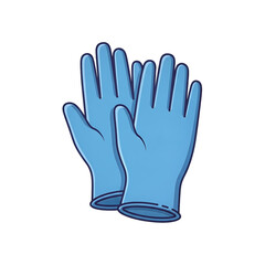 Obraz premium Pair of Blue Disposable Protective Gloves for Safety and Hygiene