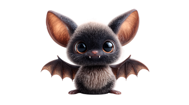 cute bat emoji with wide eyes