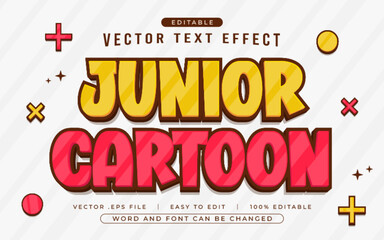Junior Cartoon 3D editable text effect style - Premium Vector