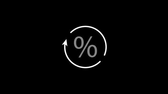 Percentage Symbol with Rising Arrow Icon Animation &ndash; Dynamic 4K Stock Video