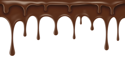 Dripping Melted Chocolate Delicious Liquid Sweet Isolated on White Background for Culinary Design