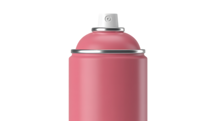 Pink Aerosol Spray Can With White Nozzle On White  isolated on a transparent background